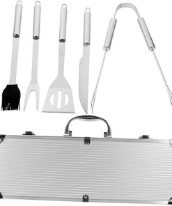 VOSAREA 1 Set Stainless Steel Grill Tool BBQ Accessories with Storage Box for Outdoor Cooking Camping and Picnics Durable and Lightweight Grill Supplies