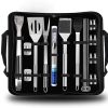 SEFAX BBQ Tools Set with Foldable Grill and Storage Case, Grill Accessories, Portable Grilling Utensil Kit – Camping Kitchen Utensil Set for Cooking and Camping Grilling Accessories 4