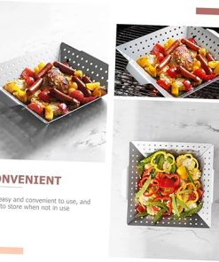 Portable BBQ Grill Tray Grilling Tray for Outdoor Grill Charcoal Accessory 2