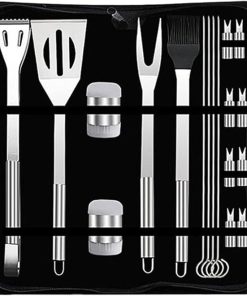 Large Grill Accessories Generic Barbecue Tools 18pcs Stainless Steel BBQ Grill Set Barbecue Utensil Accessories Kit for Outdoor with Storage Bag for Camping Family Picnic Party Father’s Day 2