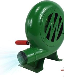 BBQ Fan Air Blower, Hand Crank Forge BBQ Blower, Fast Fire Starter Portable Manual Hand Crank Bellows, Metal Fan Blade, for Outdoor Picnic Camping Cooking Barbecue Charcoal Grills Accessories(300W)