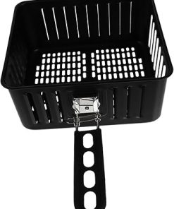 TOYANDONA 1 PC Black Grilling Basket Practical Fryer Basket with Handle for Air Fryers Easy to Clean Colander Tool for French Fries Chicken Shrimp and Fish