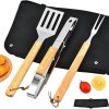 BBQ Silicone Food Tong Stainless Steel Kitchen Tongs Silicone Non-Slip Cooking Clip Clamp BBQ Salad Tools 3