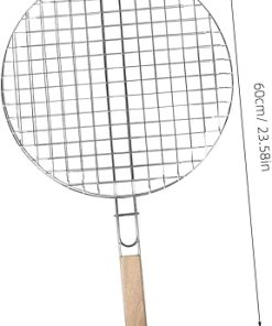 BESPORTBLE Versatile Outdoor Cooking Rack Large Round Grill Net for Barbecue Fish Meat Grilling Accessory 2