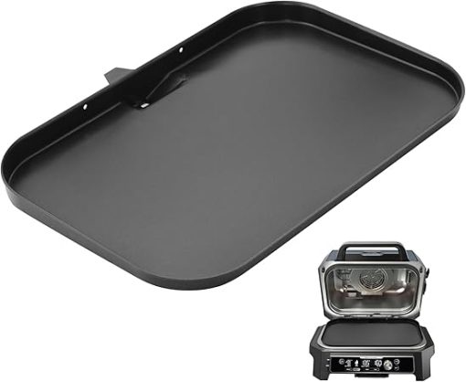 Grill Griddle Plate XSKGRIDLXL Griddle Pan for Ninja Woodfire Pro XL OG800 OG900 Series, Heavy-Duty Non-Stick Griddle Pan with Oil Hole, Ninja Grill Flat Top Griddle Plate Accessories