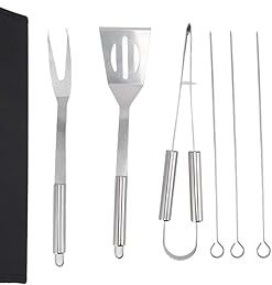 16pcs Stainless Steel BBQ Tool Set, Portable Grilling Tools for Camping, Family Gatherings, Proof and Durably, with Oxford Cloth Storage