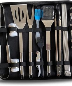 BBQ Tool Set 28pcs Stainless Steel Grill Accessories Food Clamp Fork Brush Clamp Spade