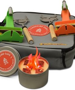 Ultimate S'mores Kit - 34-Inch Telescoping Stainless Steel Animal Shaped Head Marshmallow Roasting Sticks, S'mores Builders with Flashlights, Mini Portable Campfire Tin and Bag
