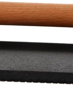 FAVOMOTO 1 PC Multipurpose Cast Bacon Press Plate with Ergonomic Handle for Steak Durable Non Deforming Easy to Clean Cooking Tool for BBQ and Grilling