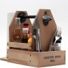 Wooden Grill Caddy Organizer - Versatile BBQ Caddy for Outdoor grill - Portable rustic wood condiment and paper towel holder with bottle opener for picnic and grilling