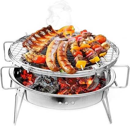 Mini BBQ Grill Stainless Steel BBQ Grill Folding Barbecue Accessories Portable Kitchen Cooking Tools for Outdoor Camping Mini BBQ Grill Stainless Steel BBQ Grill Folding Barbecue Accessories Portable Kitchen Cooking Tools for Outdoor Camping