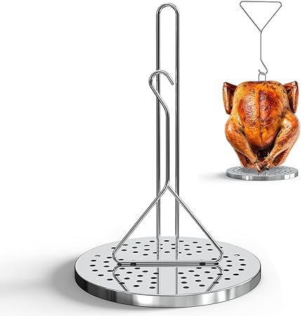 Stainless Steel Turkey Fryer Accessory Kit,Turkey Chicken Fryer Stand Kit with Lifter Hook, Vertical Rack, and Perforated Base for Deep Frying Pot and Outdoor BBQ Stainless Steel Turkey Fryer Accessory Kit,Turkey Chicken Fryer Stand Kit with Lifter Hook, Vertical Rack, and Perforated Base for Deep Frying Pot and Outdoor BBQ