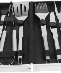 Barbecue Tool Set 6-Piece Grill Utensils Stainless Steel BBQ Tools Outdoor BBQ Accessories Easy to Store in Aluminum Case