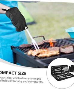 Grill Set 8 Pieces Stainless Steel BBQ Tools Food Clip Clamp Outdoor Barbecue Cooking Accessories Compact Kit 2