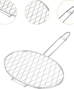 BBQ Net Barbecue Tool Portable Grilling Tool Thickened BBQ Rack Camping Grill Basket Wire Cooking Net for Fish Vegetables 2