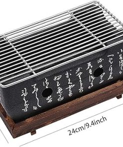 Japanese Style Barbecue Grill Portable Food Charcoal Stove/BBQ Plate Household Barbecue Tools Accessories (BBQ Grill (24X12.5cm)) 2