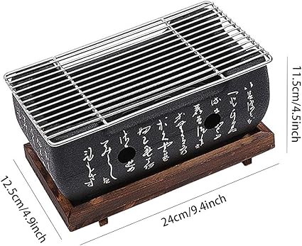 Japanese Style Barbecue Grill Portable Food Charcoal Stove/BBQ Plate Household Barbecue Tools Accessories (BBQ Grill (24X12.5cm)) 2 Japanese Style Barbecue Grill Portable Food Charcoal Stove/BBQ Plate Household Barbecue Tools Accessories (BBQ Grill (24X12.5cm)) - Image 2