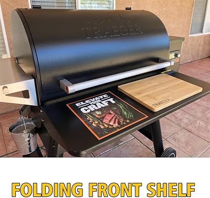 Folding Front Shelf for Traeger Pro 22 Pro 575 Traeger Century 22 and Ironwood 650 Series Grill Accessories for Traeger Pellet Grills BAC362 Folding Shelf,Black 2 Folding Front Shelf for Traeger Pro 22 Pro 575 Traeger Century 22 and Ironwood 650 Series Grill Accessories for Traeger Pellet Grills BAC362 Folding Shelf,Black - Image 2