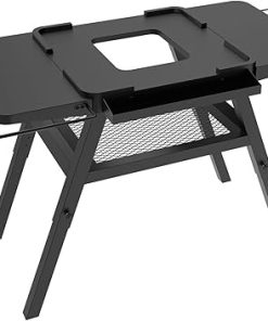Adjustable Grill Stand for Ninja Outdoor Woodfire Series OG700 OG800 OG900 Series OO101 Woodfire Pizza Oven, Grill Cart for Ninja MO201 Artisan Pizza Oven, Replace for Ninja XSKUNSTAND Outdoor Stand