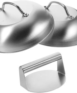 BBQ Grill Accessories Kit Burger Press Pot Cover Griddle Press Grilling Set for Outdoor Cooking
