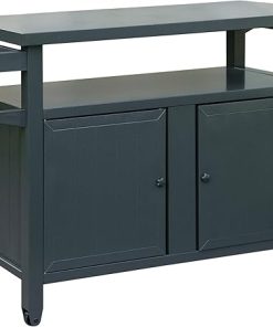 Organize Outdoor Space with Grill Cart, Spacious Shelves and Wheels for Mobility, Grey