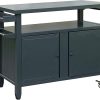 Outdoor Grill Cart with Ample Storage, Durable Metal Construction, and Smooth Rolling Wheels for BBQs and Gatherings, Grey