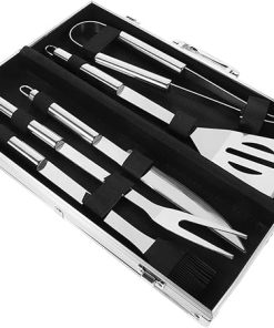 12pc Stainless Steel BBQ Grilling Tools Kit Outdoor Grill Utensils Set Storage Box BBQ Tools for Camping Party