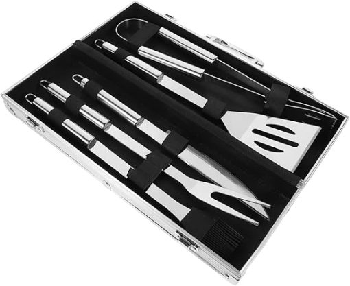 12pc Stainless Steel BBQ Grilling Tools Kit Outdoor Grill Utensils Set Storage Box BBQ Tools for Camping Party