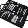Happyyami 2 Sets Grill Fork Tong BBQ Tool Set Stainless Steel BBQ Tools Multi-Functional Grill Utensils Outdoor Barbecue 3