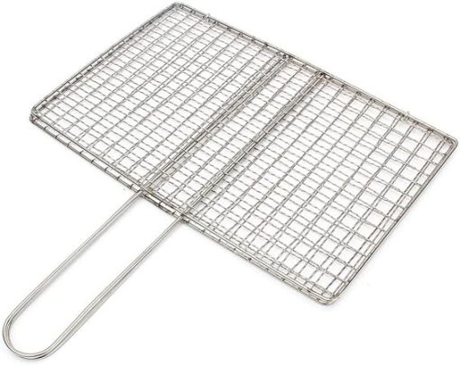 1pcs Stainless Steel BBQ Fish Meat Net Barbecue Grill Mesh Wire Clamp Outdoor Picnic
