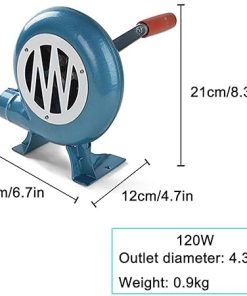 Hand Crank Blacksmith Forge Blower – Iron Gear Popcorn Fan Manual Fan, Portable Manual Fast Fire Starter, Barbecue Charcoal Grills Stove Accessories, for Outdoor Camping Cooking BBQ Air Blower(120W) 2