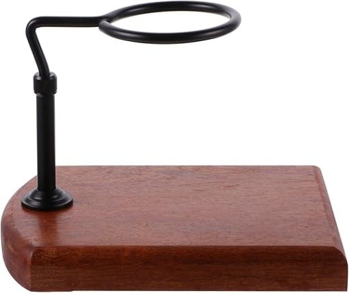 1pc Hand Pour Cup Holder freestanding Camping Coffee Makers Camping Accessories Wood Filter Cup Rack Wood Base Manual Coffee Filter Maker Drip Punch Frame Household Aluminum/891 - Image 2