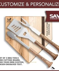 Silver Slugger Combo Set – 17″ with Trough | Kitchen & BBQ Accessory for Baseball Fans Wood for Chopping, Prep, or Charcuterie. 2
