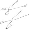 2Pcs Extended Charcoal Clamp Sturdy Flat Head Tongs for Outdoor Grilling Heavy Duty Ergonomic Handle for Firewood and Charcoal