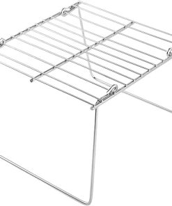 BBQ Grill Grill Barbecue BBQ Wire Camping Grid Mesh Campfire Racks Steel Tools Fit for Mini Cooking Folding Stainless Pot Grate Accessories Picnic (Color : 25x32cm, Size : 1) 2
