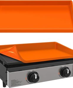 Full-edge 22″ Silicone Griddlle Cover Mat – Silicone Tool Mat – Griddle Grease Cup Liners with Gate: 3 in 1 Grill Accessories for Blackstone 2