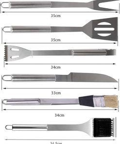 BBQ Grilling Accessories Grill Tools Set,6 PCS Stainless Steel Grilling Kit with Storage Case for Camping,Barbecue Utensil, Perfect Grill Gifts for Men 2