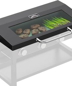 Hinged Lid for Blackstone 36 Inch Griddle,Upgrade Clear View Griddle Hard Cover Hood for Blackstone 36" 1554 2149 1825 Outdoor Flat Top Gas Grill Griddle Accessories with Temperature,Black