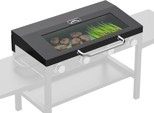 Hinged Lid for Blackstone 36 Inch Griddle,Upgrade Clear View Griddle Hard Cover Hood for Blackstone 36" 1554 2149 1825 Outdoor Flat Top Gas Grill Griddle Accessories with Temperature,Black