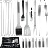 BESPORTBLE Outdoor Tools 6pc Grilling Utensils Set Storage Bag Fork Spatula Tongs Brush Shovel 3