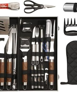 Grilling Accessories,38-Piece, Grill Set, Heavy Duty Stainless Steel, BBQ Tools, Aluminum Case, Apron, Best Gifts for Men