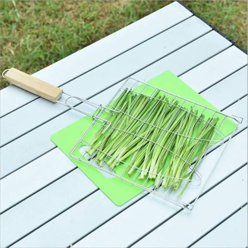 MaGiLL Home Barbecue Grilling Basket,Grilled Fish Clip Stainless Steel Home Tool Accessories with Handle Barbecue Sign Net - Image 2