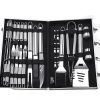 BBQ Tool Set 3pc Grill Accessories with Spatula, Fork, Clamp – Gifts for Dad Durable, Stainless Steel Grill Tools 4