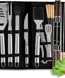 20PCS Professional Stainless Steel Grill Accessories Set for Men, Heavy Duty BBQ Grill Tools Set, Grilling Accessories Kit with Storage Bag - Complete BBQ Kit for Outdoor