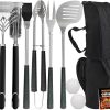 2 Pack Grill Spatula Set for Outdoor Grill, 7-in-1 BBQ Spatula for Grill, 17 Inch Barbecue Tool with Knife/Serrated Edge/Flip Fork, Spatula Accessories for Outdoor Grills, Perfect BBQ Gifts for Men 3