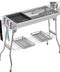 Grills Barbecue Set Outdoor Home Multifunctional Stainless Steel Folding Barbecue Portable People BBQ Party BBQ Accessories Tools 2