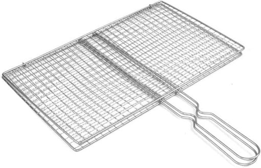 Grills 3pcs Triple Anti-Sticking Fish Basket, Metal Handle Accessories for Grill, Outdoor Tools