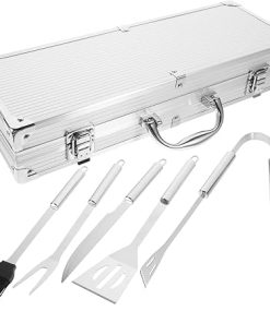 Premium Grilling Set 10pc BBQ Grill Tools Storage Case Stainless Steel