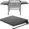 2PCS Foldable Griddle Side Shelf Kits for Blackstone 28" Griddle Side Table with Paper Towel Holder 4 Utensil Hooks, Griddle Caddy for BBQ Accessories Grill Extra Shelf Ideal for Outdoor Cooking