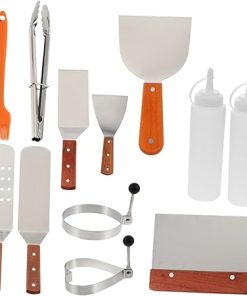 SUPVOX 12pc Stainless Steel BBQ Tool Set Grilling Utensils Kit for Men Grill Set Outdoor Grill Tools Easy to Clean